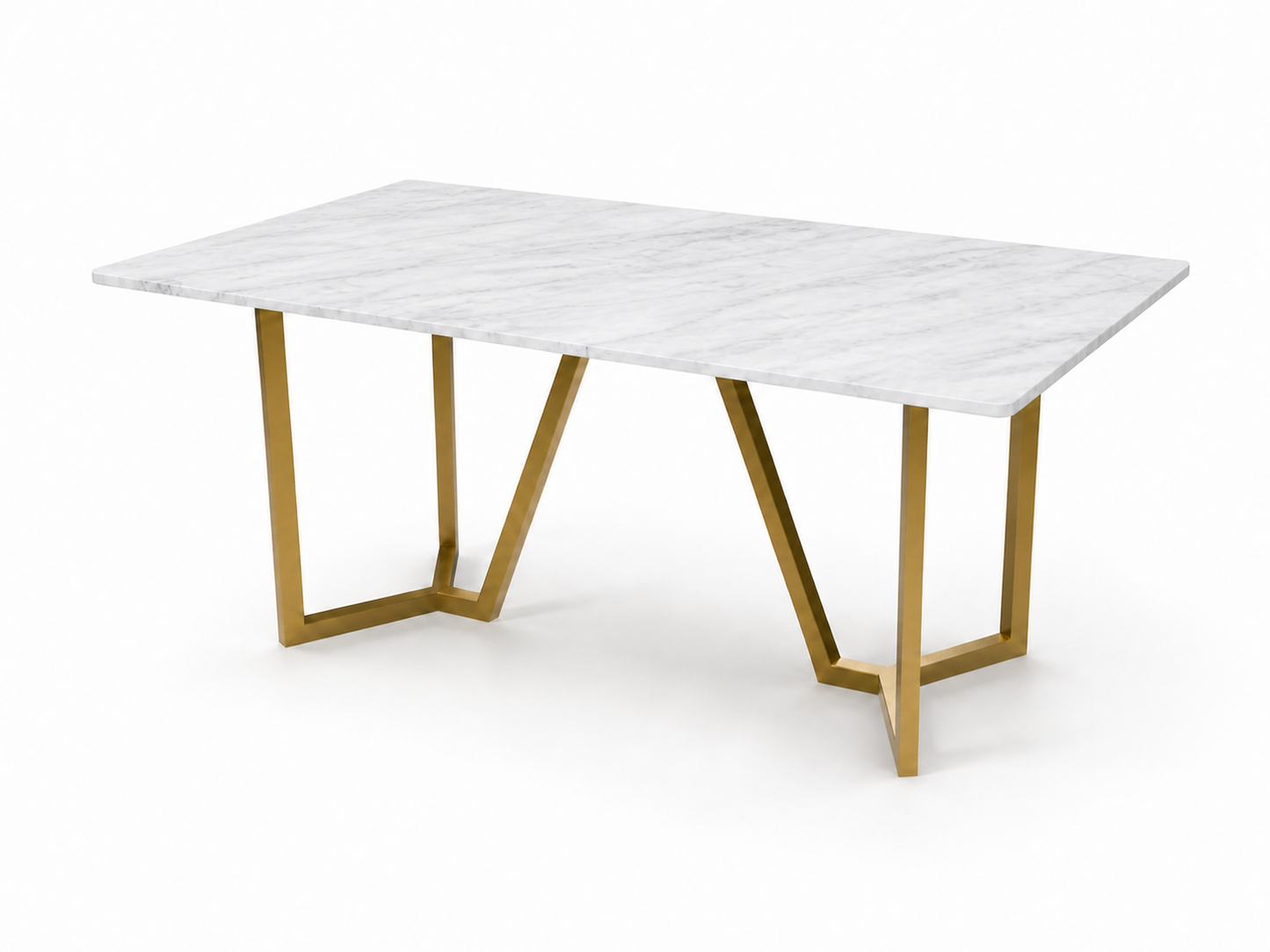 Olzaa Dining Table 6 Seater PVD Gold Base - Furnishka 