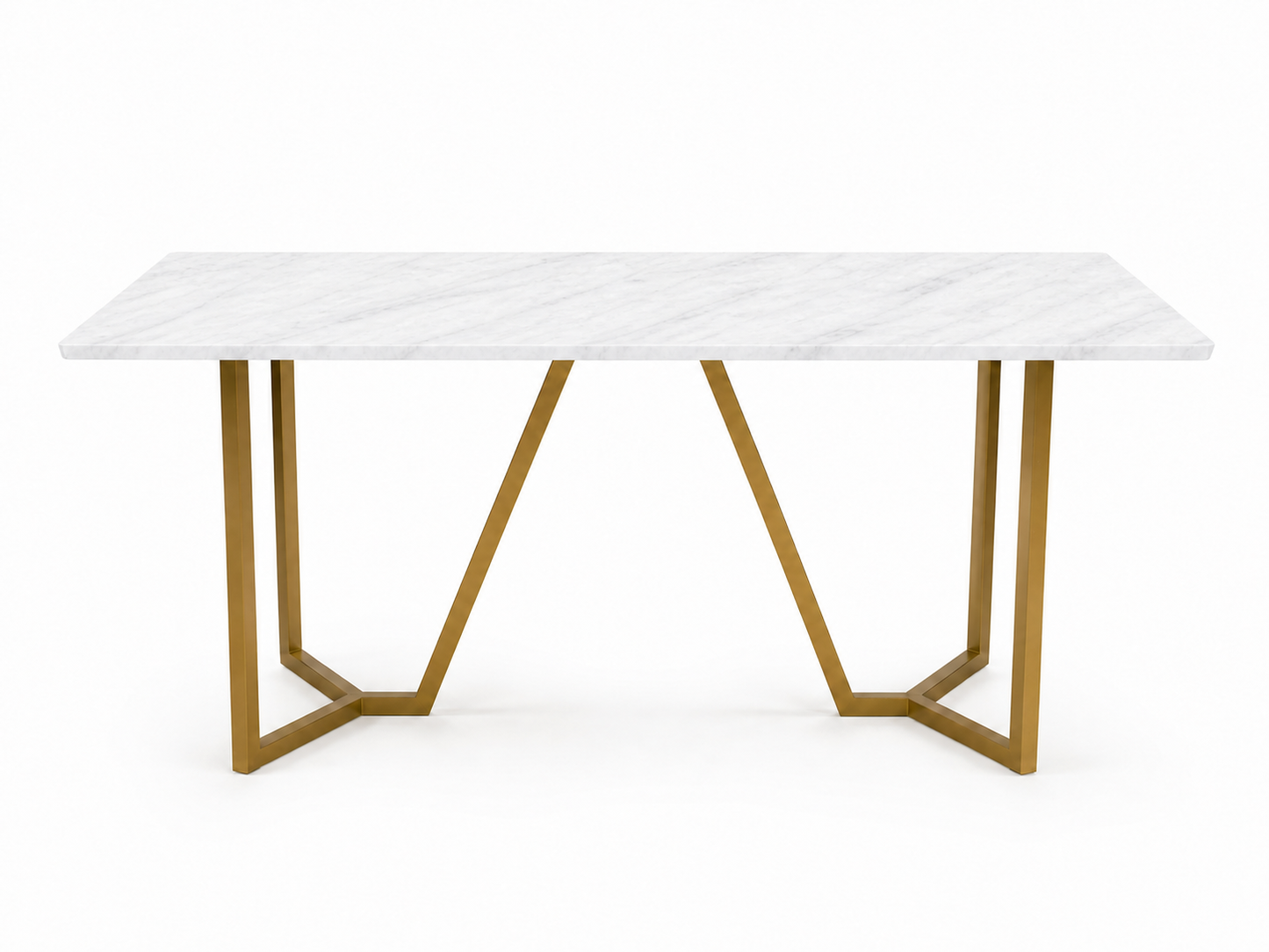 Olzaa Dining Table 6 Seater PVD Gold Base - Furnishka 