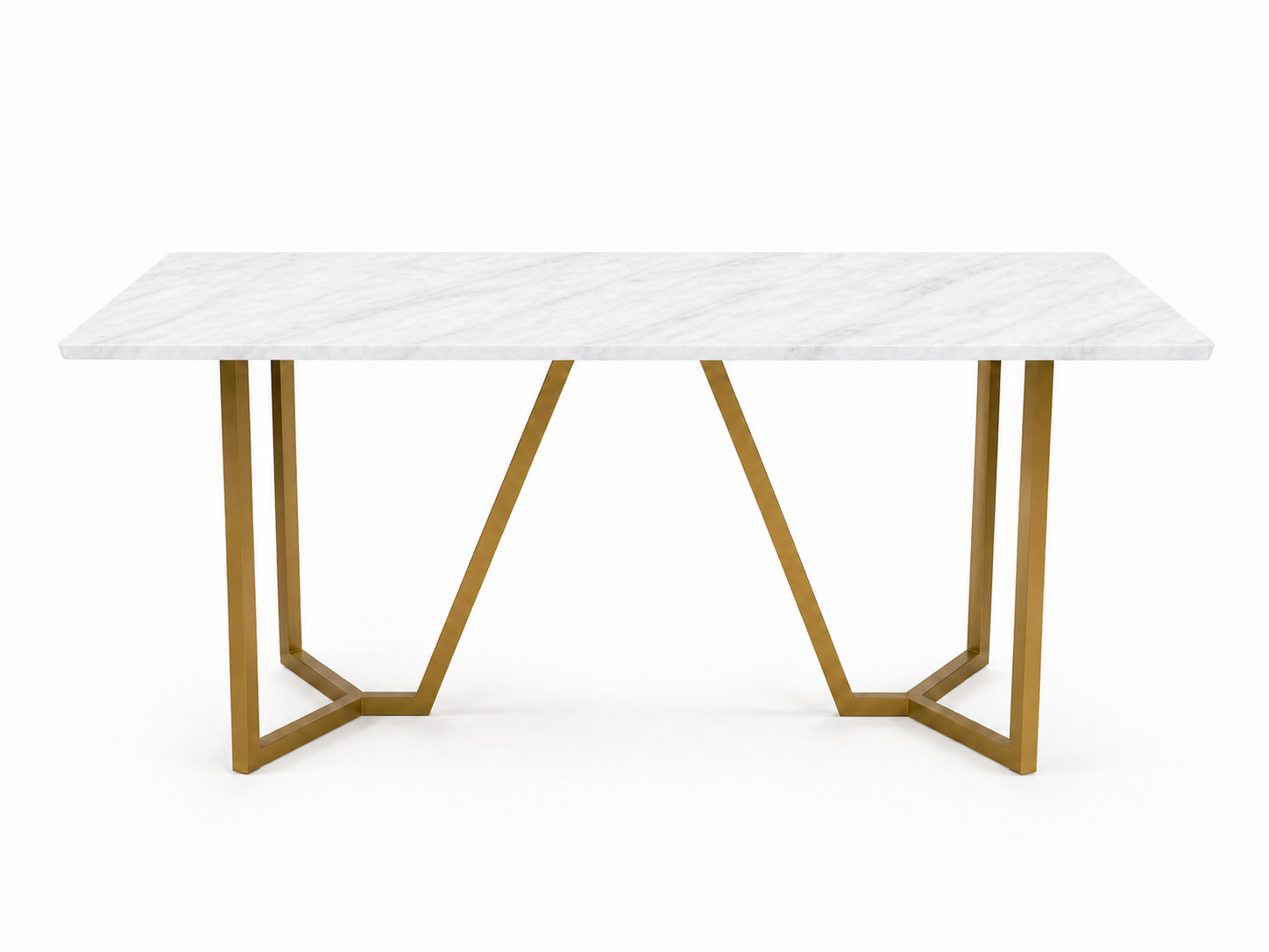 Olzaa Dining Table 6 Seater PVD Gold Base - Furnishka 