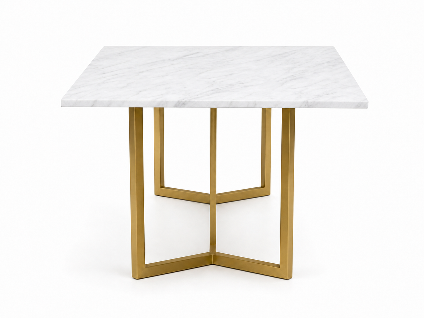 Olzaa Dining Table 6 Seater PVD Gold Base - Furnishka 