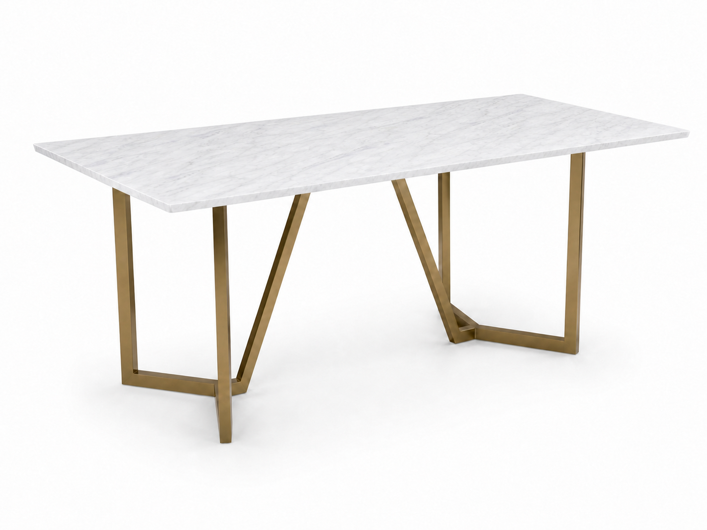 Olzaa Dining Table 6 Seater PVD Gold Base - Furnishka 