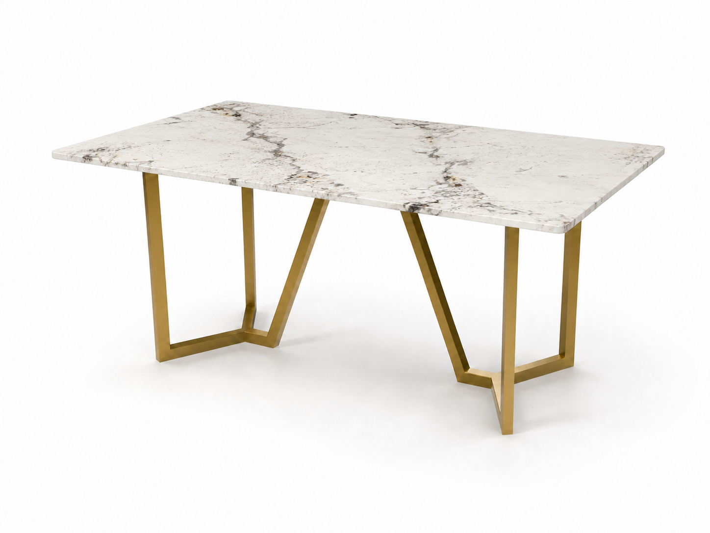 Olzaa Dining Table 6 Seater PVD Gold Base - Furnishka