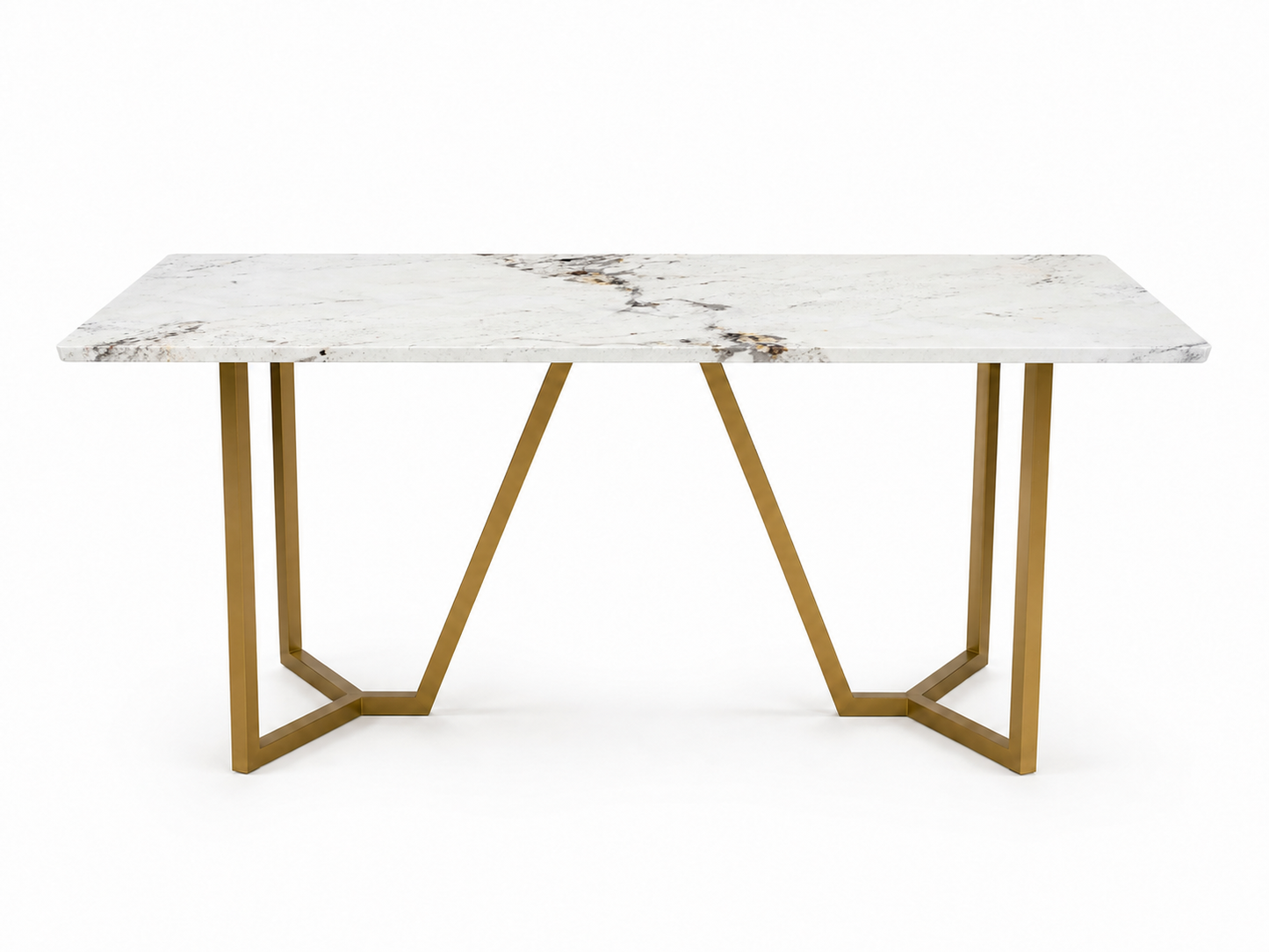 Olzaa Dining Table 6 Seater PVD Gold Base - Furnishka