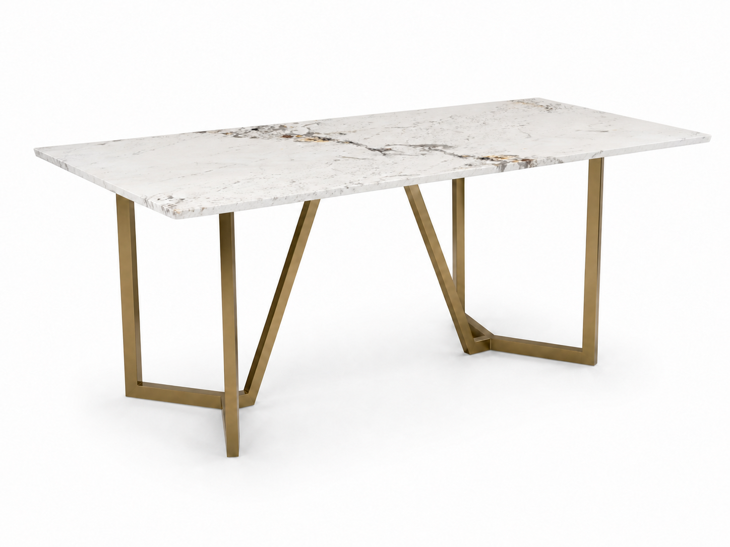 Olzaa Dining Table 6 Seater PVD Gold Base - Furnishka