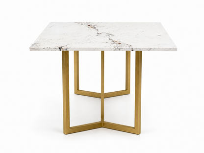 Olzaa Dining Table 6 Seater PVD Gold Base - Furnishka