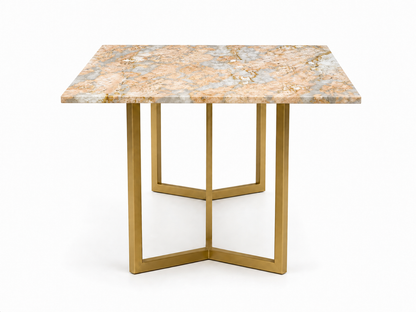 Olzaa Dining Table 6 Seater PVD Gold Base - Furnishka