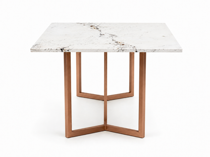 Olzaa Dining Table 6 Seater Rose Gold Base - Furnishka