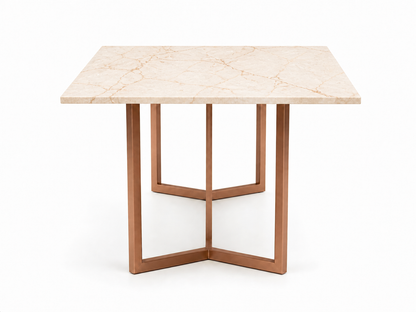 Olzaa Dining Table 6 Seater Rose Gold Base - Furnishka