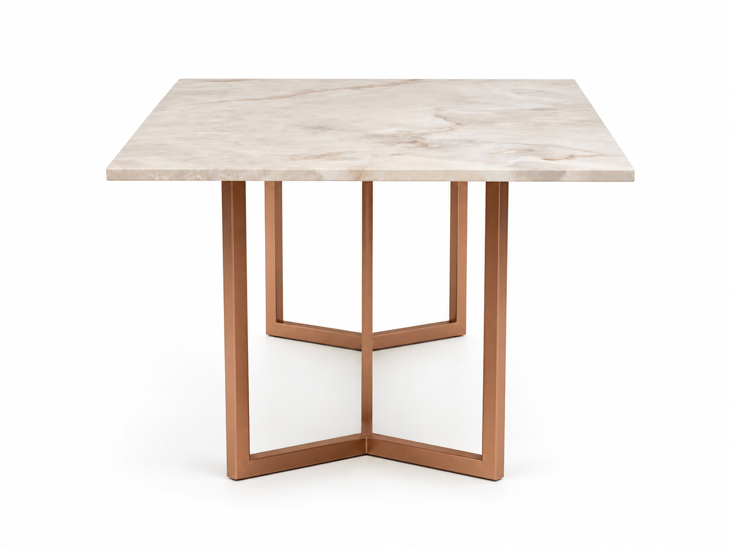 Olzaa Dining Table 6 Seater Rose Gold Base - Furnishka