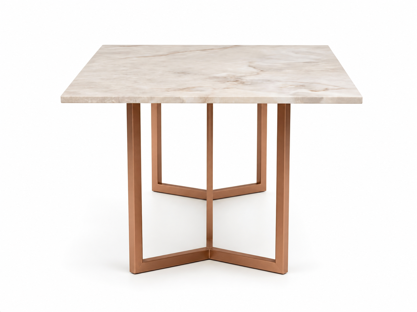 Olzaa Dining Table 6 Seater Rose Gold Base - Furnishka