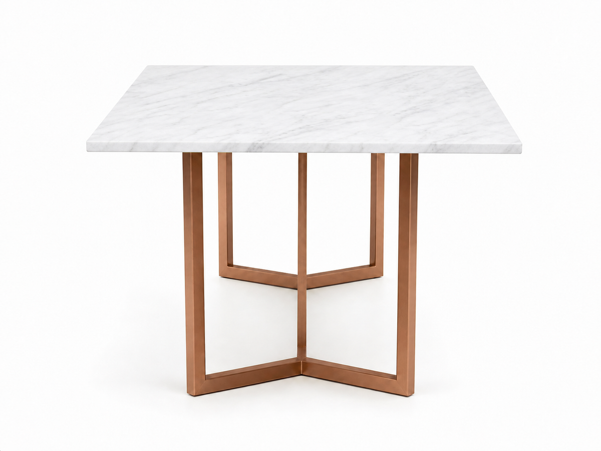 Olzaa Dining Table 6 Seater Rose Gold Base - Furnishka