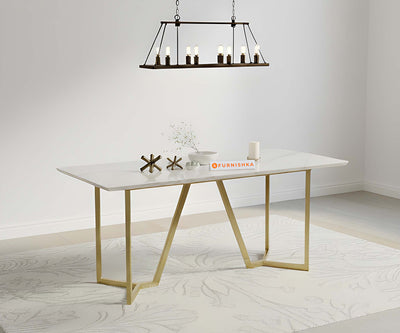 Olzaa Dining Table with Indian Banswara Marble Top - 4 Seater