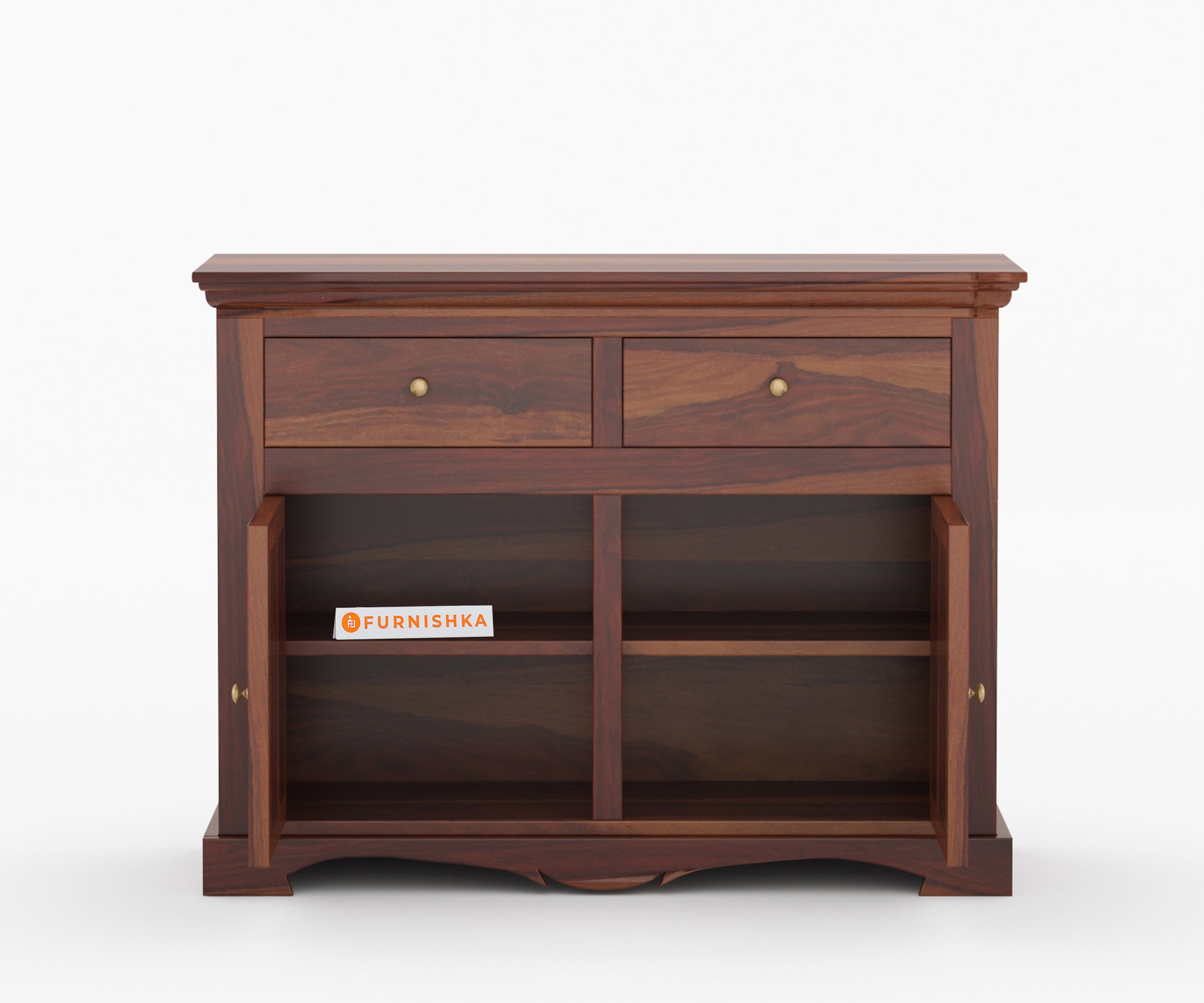 Parnell Sheesham Wood Two Door Chest of Drawer - Furnishka 