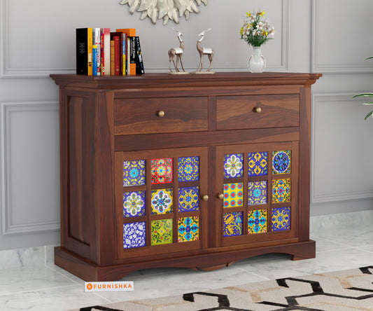 Parnell Sheesham Wood Two Door Chest of Drawer - Furnishka 
