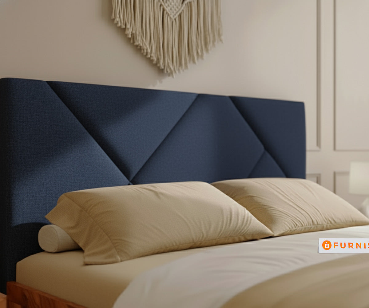 Agatha Real Teak Wood Hydraulic Bed King Size Persian Blue