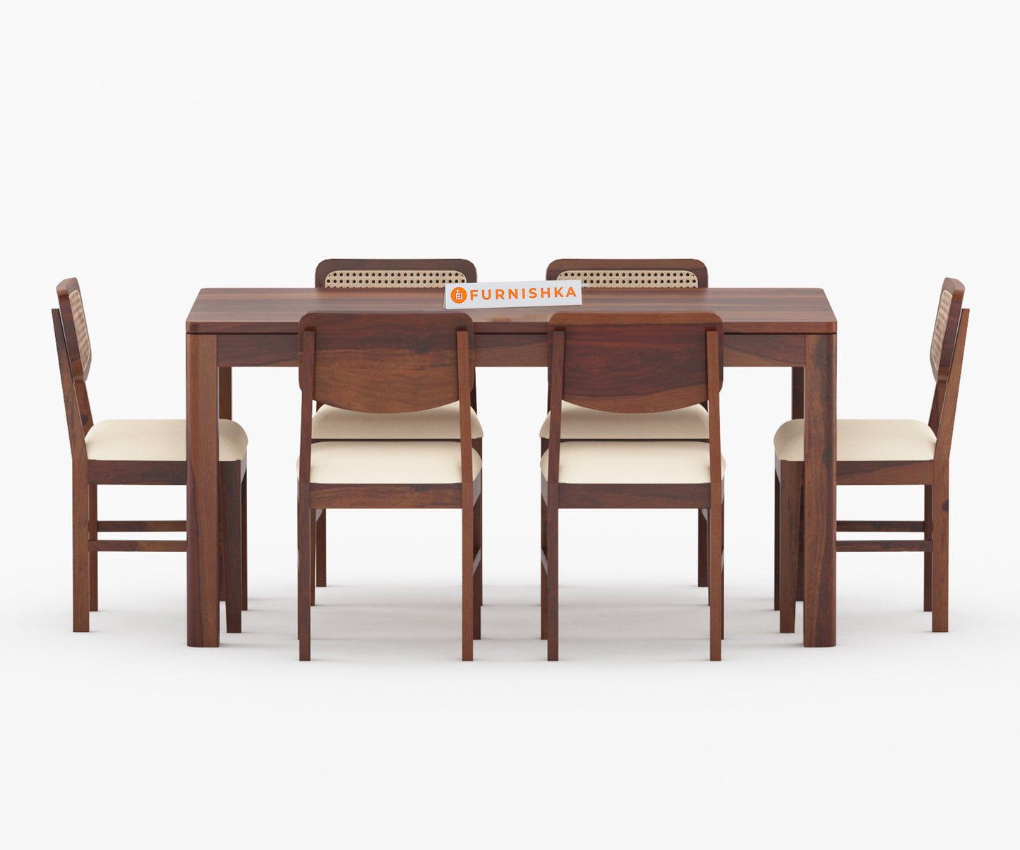 Raymond 6 Seater Dining set with Cushion Chairs - Furnishka 