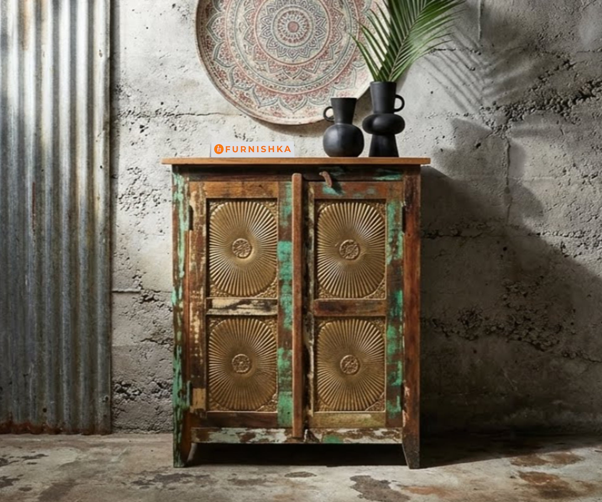 Renewa Two Door Reclaimed Almirah - Furnishka 