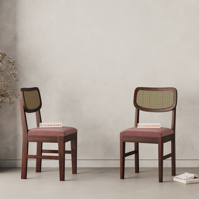 Rhea Cane Sheesham Dining Chair Flamingo Pink