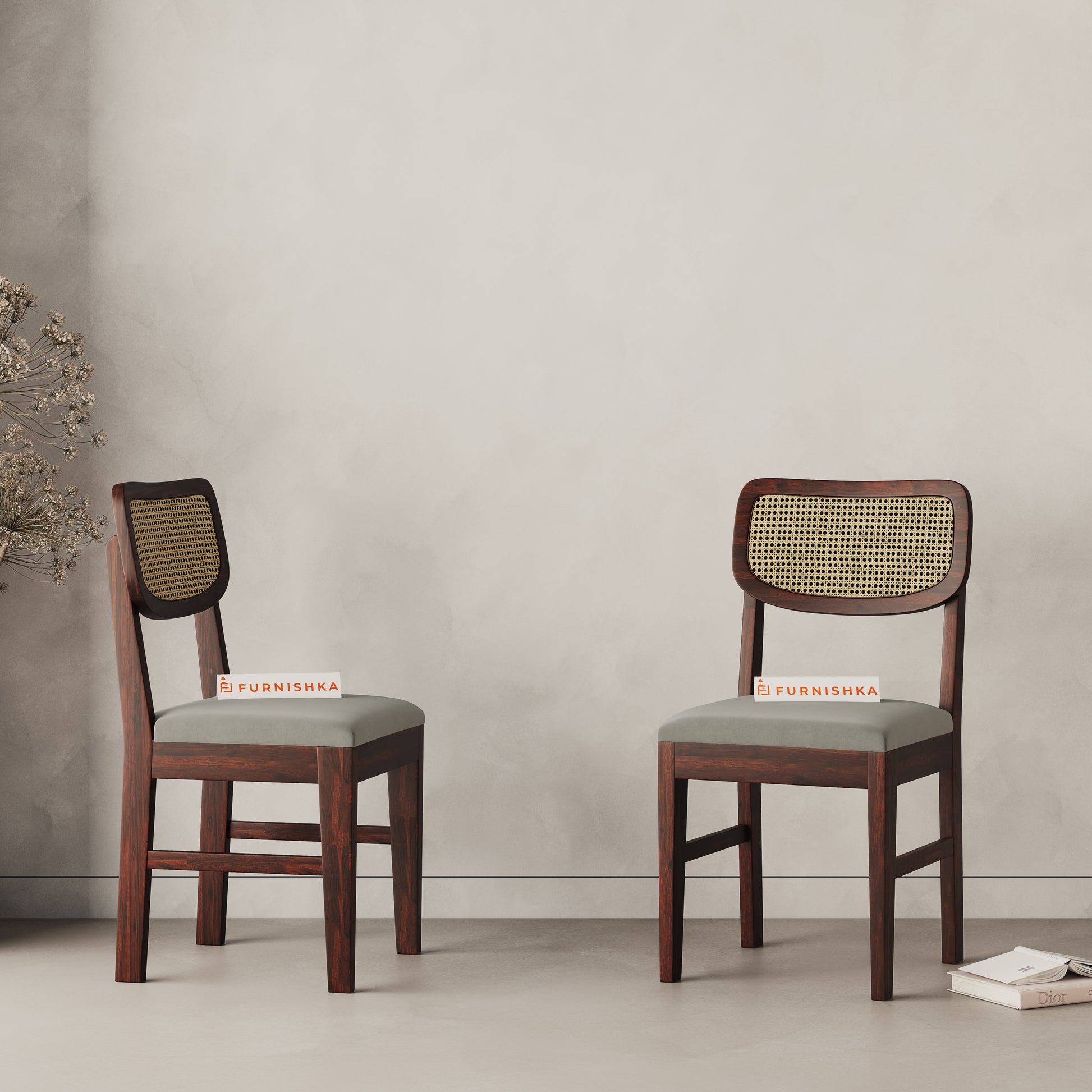 Rhea Cane Sheesham Dining Chair - Furnishka 