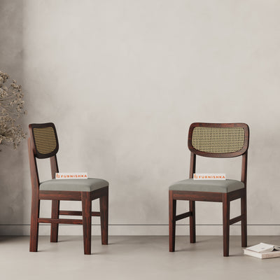 Rhea Cane Sheesham Dining Chair Space Grey