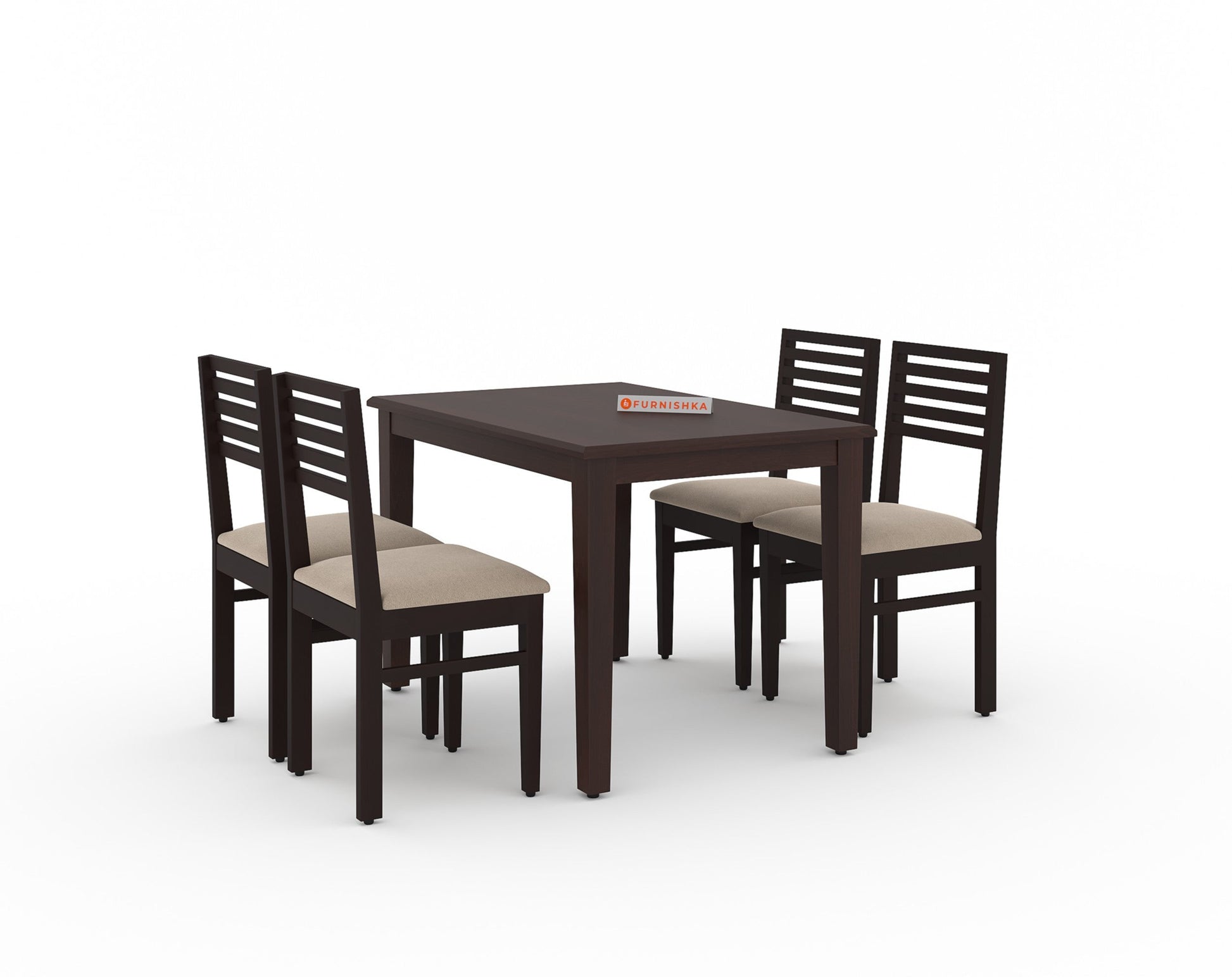 Rivo Solid Wood 4 Seater Dining Set with Dining Chair - Furnishka 