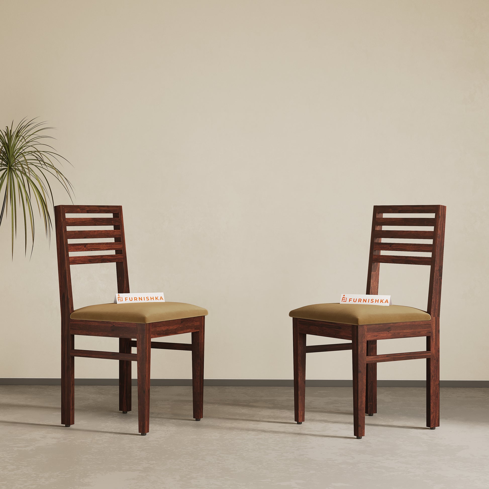 Rivo Solid Wood Dining Chair Brown - Furnishka 