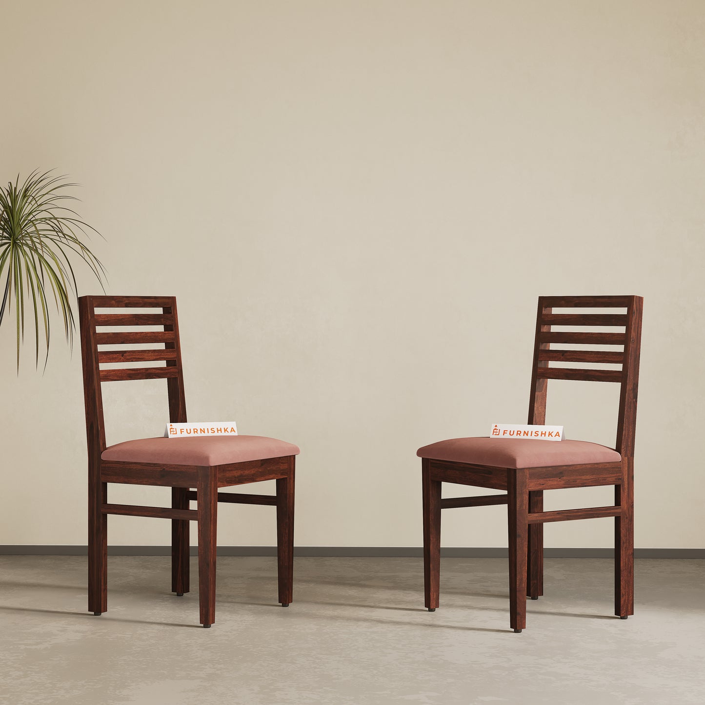 Rivo Solid Wood Dining Chair Flamingo Pink - Furnishka 