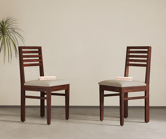 Rivo Solid Wood Dining Chair Light Beige - Furnishka