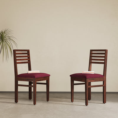 Rivo Solid Wood Dining Chair Red Wine