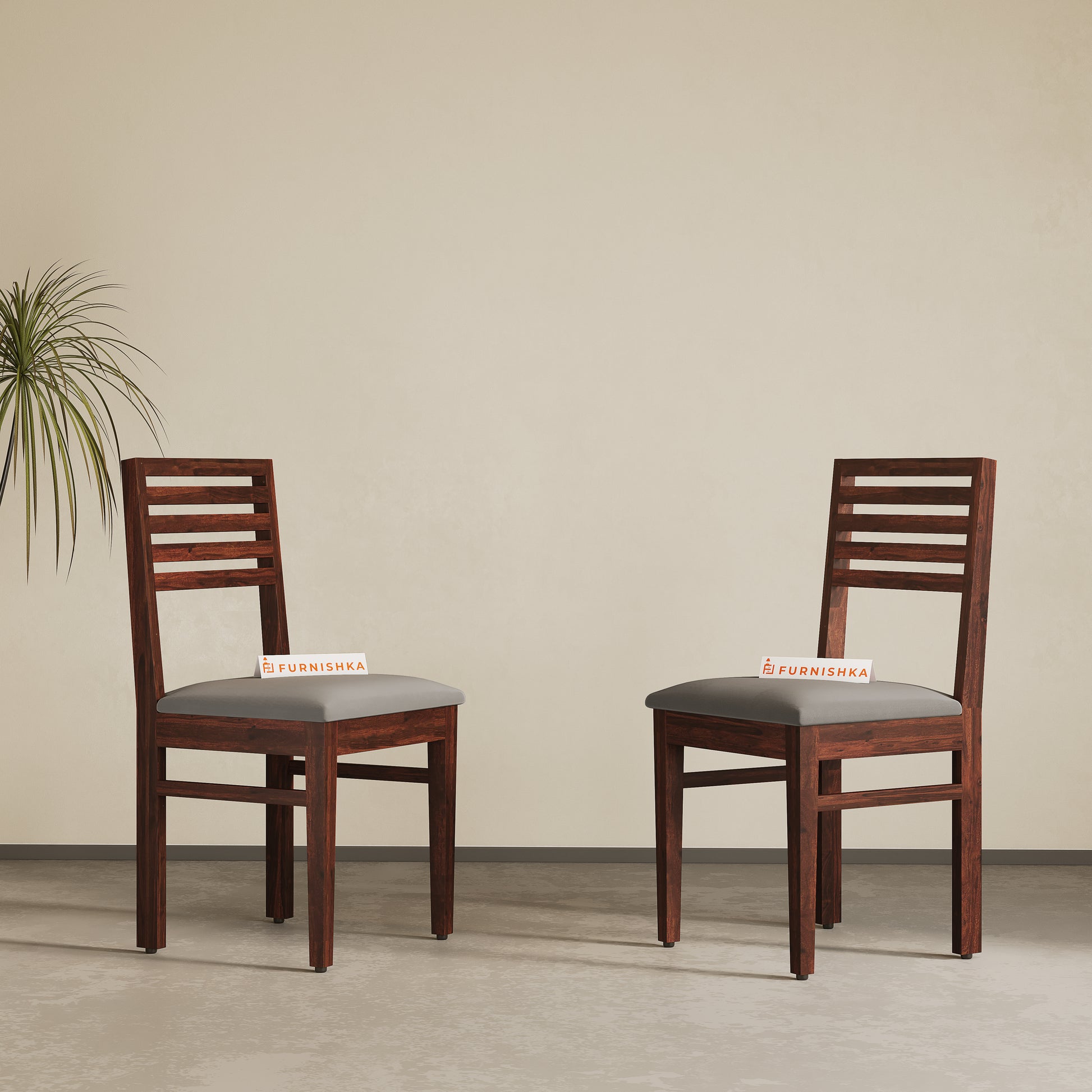 Rivo Solid Wood Dining Chair Space Grey - Furnishka 