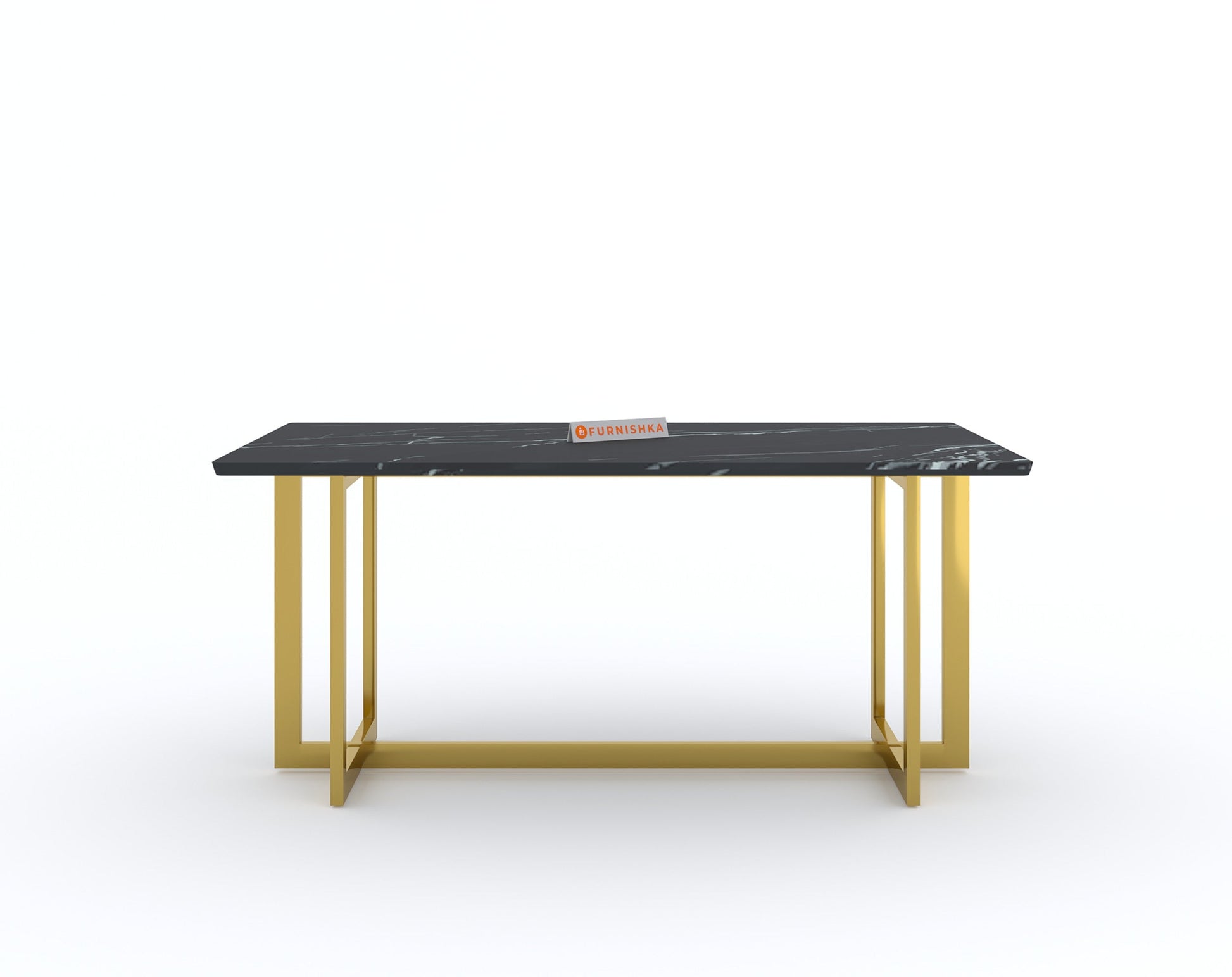 Rodano 4 Seater Dining Sets with Black Engineered Marble Top - Furnishka 