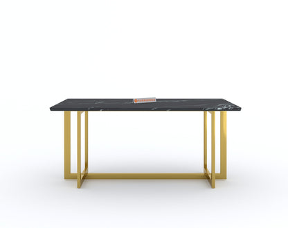 Rodano 4 Seater Dining Sets with Black Engineered Marble Top - Furnishka 