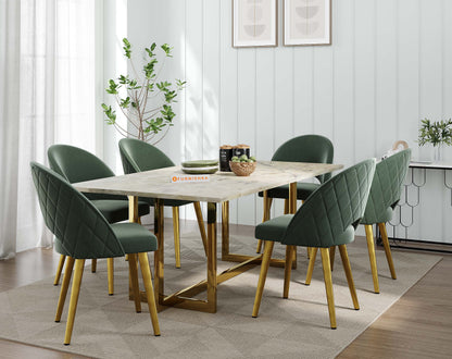Rodano 6 Seater Dining Sets with Australian Onyx Top - Furnishka 