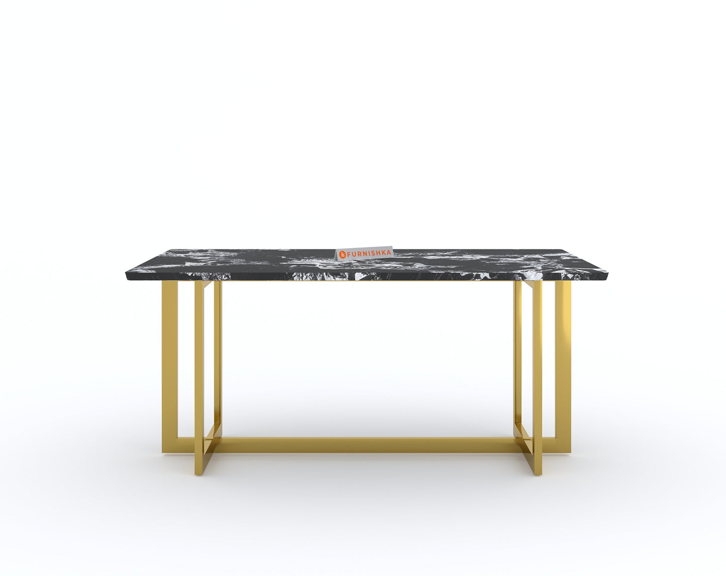 Rodano Dining Table with Etna Black Marble Top - 4 Seater - Furnishka 