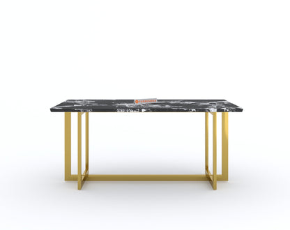Rodano Dining Table with Etna Black Marble Top - 4 Seater - Furnishka 