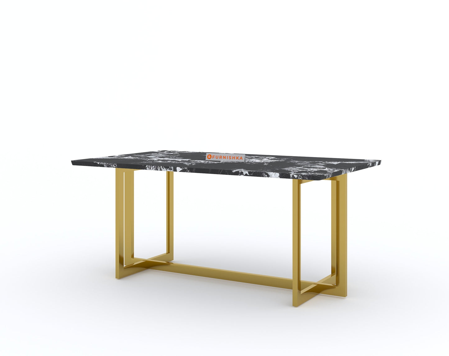 Rodano Dining Table with Etna Black Marble Top - 4 Seater - Furnishka 