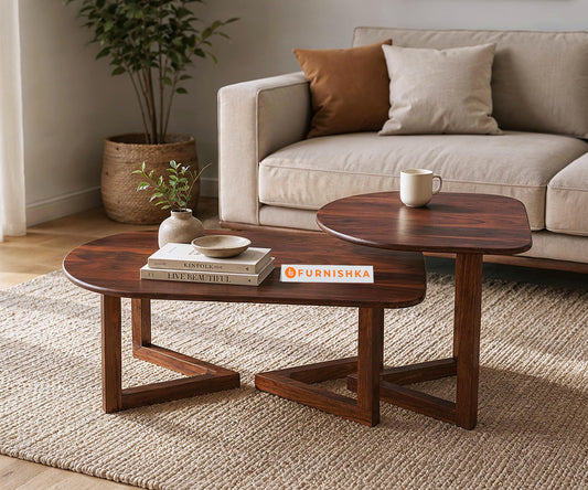 Roma Sheesham Wood Coffee Table Set - Furnishka