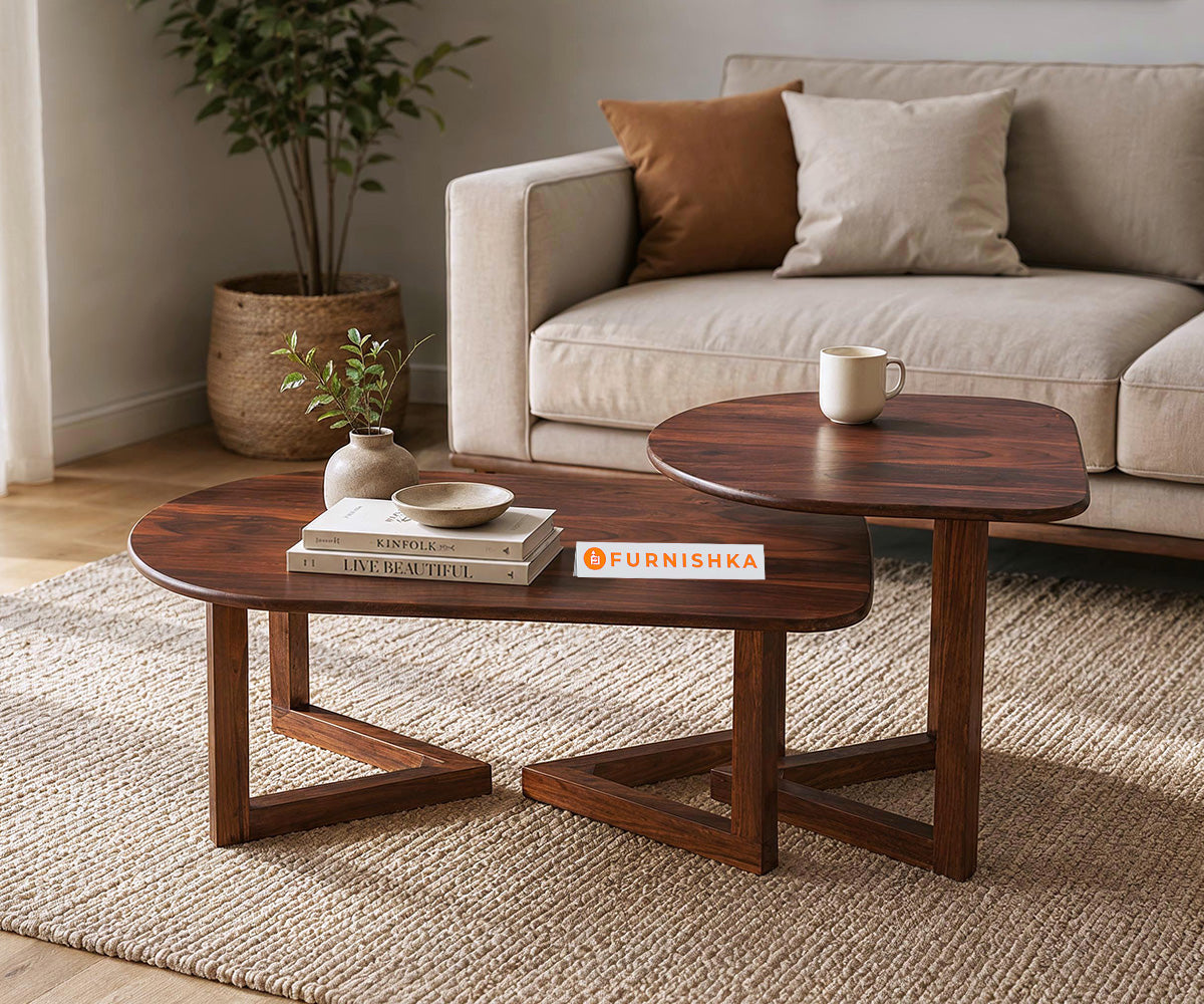 Roma Sheesham Wood Coffee Table Set