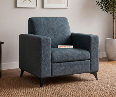 Xilo 1 Seater Fabric Sofa With Blue