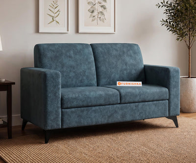 Xilo 2 Seater Fabric Sofa With Blue