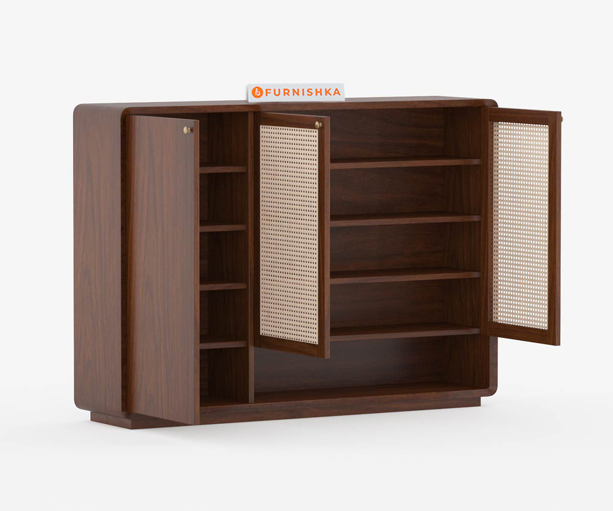 Starc Acacia Wood Cane Shoe Rack