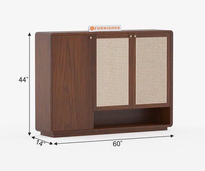 Starc Acacia Wood Cane Shoe Rack