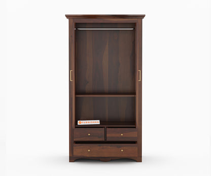 Starla 2 Door Solid Sheesham Wood Wardrobe with Mirror