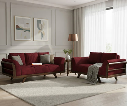 Sahara 3+2 Seater Sofa Set Red Wine - Furnishka 