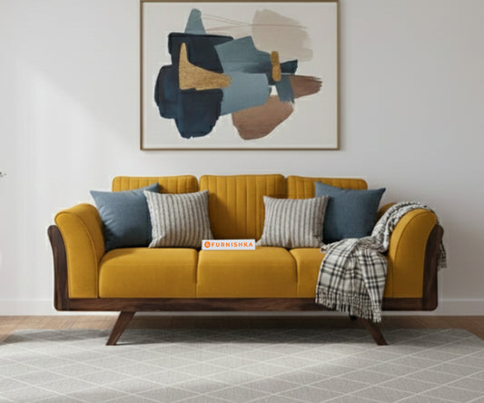 Sahara Sofa 3 Seater Mustard Yellow - Furnishka 