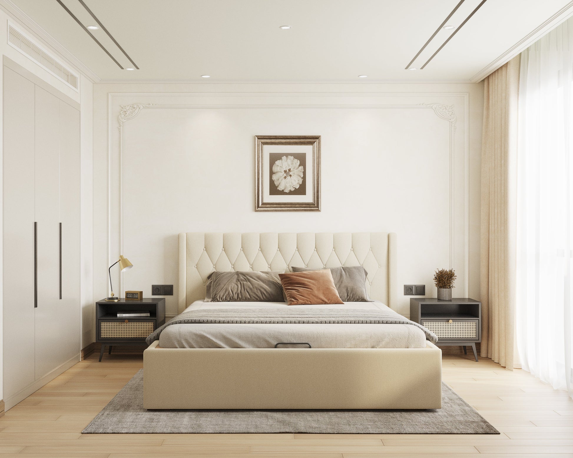 Samawi Bed (Fully Upholstered) 50+ colour options - King Size - Furnishka 