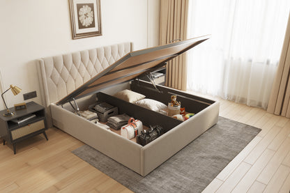 Samawi Bed (Fully Upholstered) 50+ colour options - King Size - Furnishka 