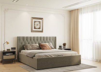 Samawi Bed (Fully Upholstered) 50+ colour options - King Size - Furnishka 