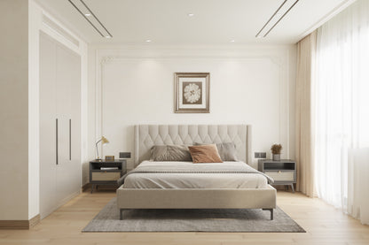 Samawi Bed (Fully Upholstered) 50+ colour options - King Size - Furnishka 