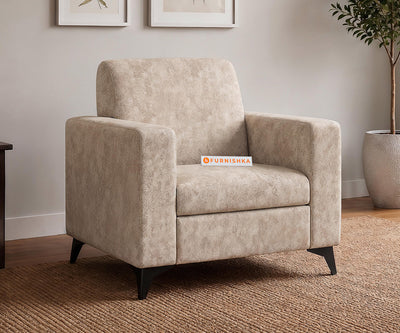 Xilo 1 Seater Fabric Sofa With Sand Beige